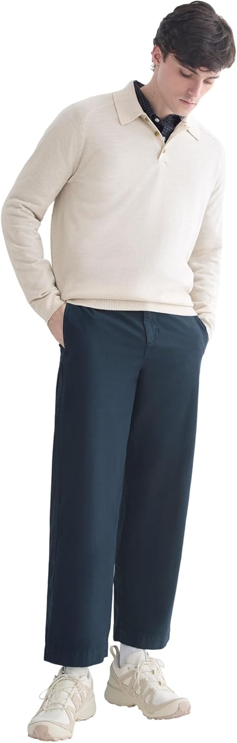 image:imageEverlane Mens Cropped Slub TrouserDeep Navy
