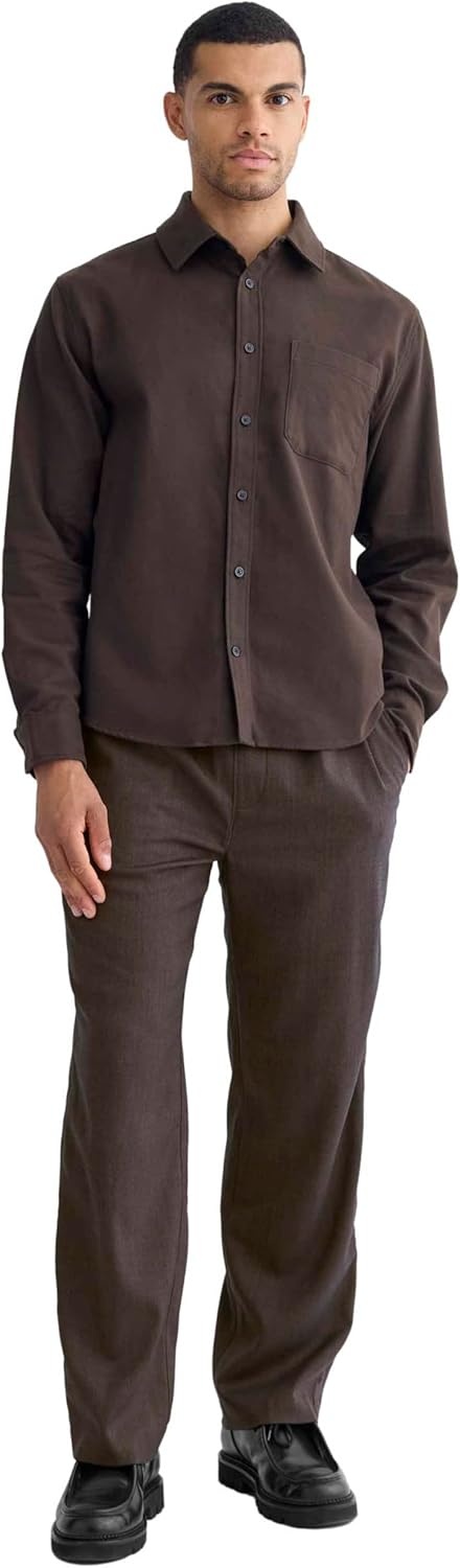 image:imageEverlane Mens Everlane Brushed Flannel ShirtDark Chocolate