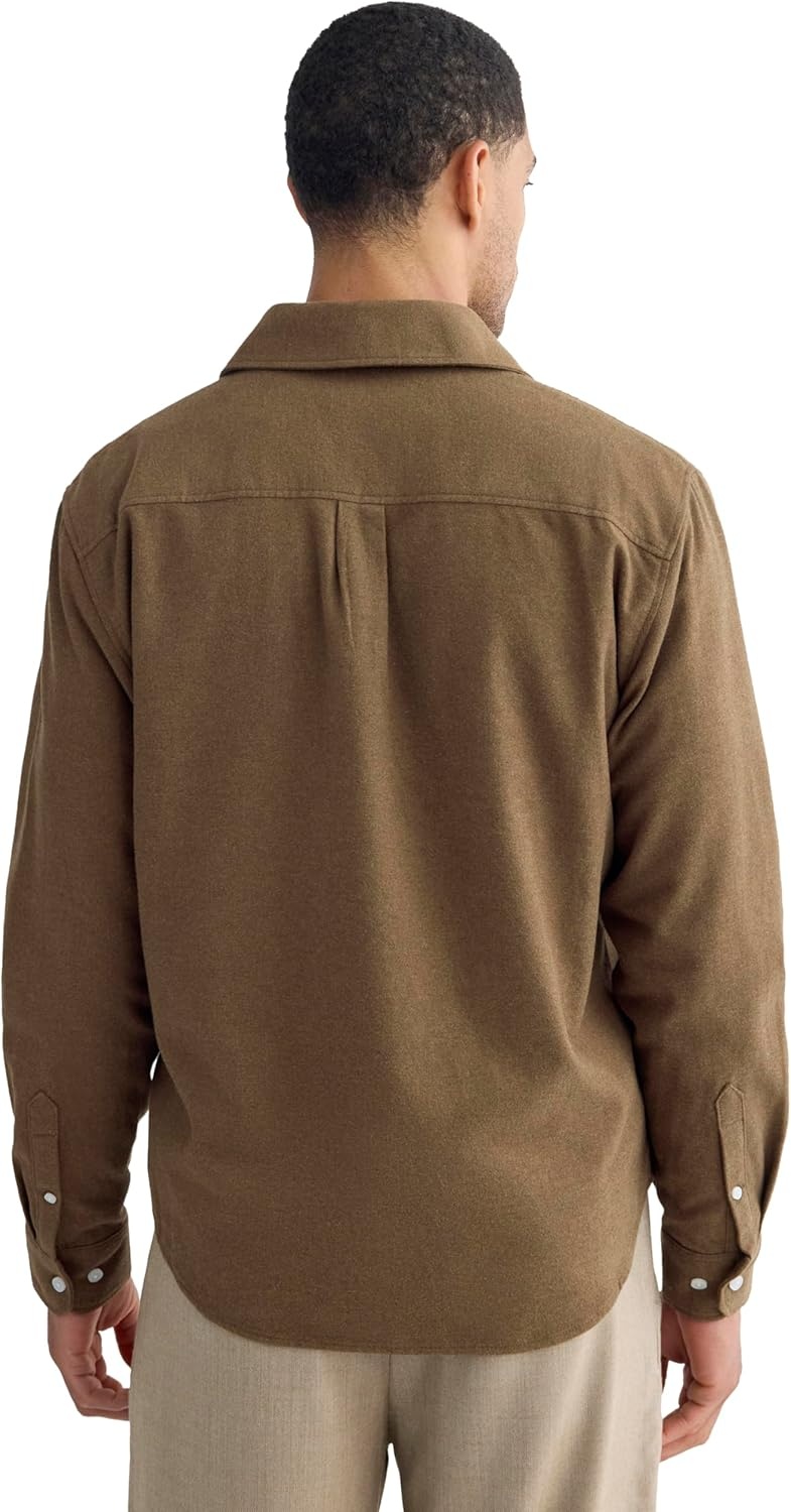 image:imageEverlane Mens Everlane Brushed Flannel ShirtHeathered Cocoa Brown