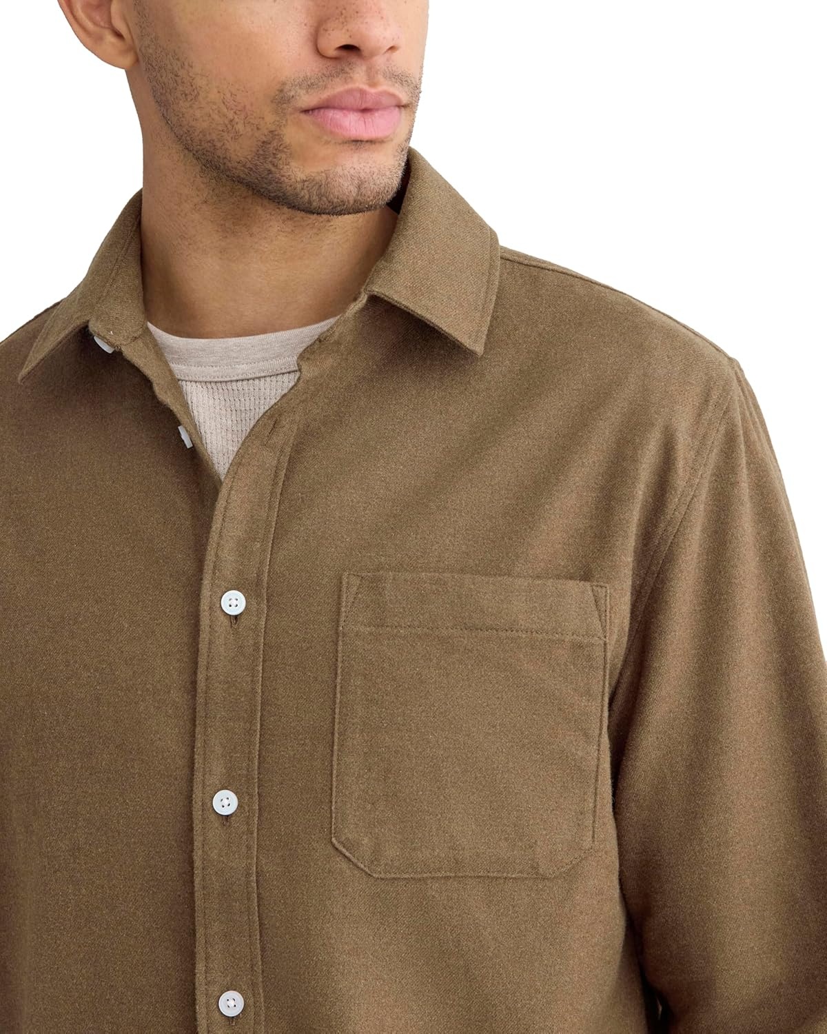 image:imageEverlane Mens Everlane Brushed Flannel ShirtHeathered Cocoa Brown