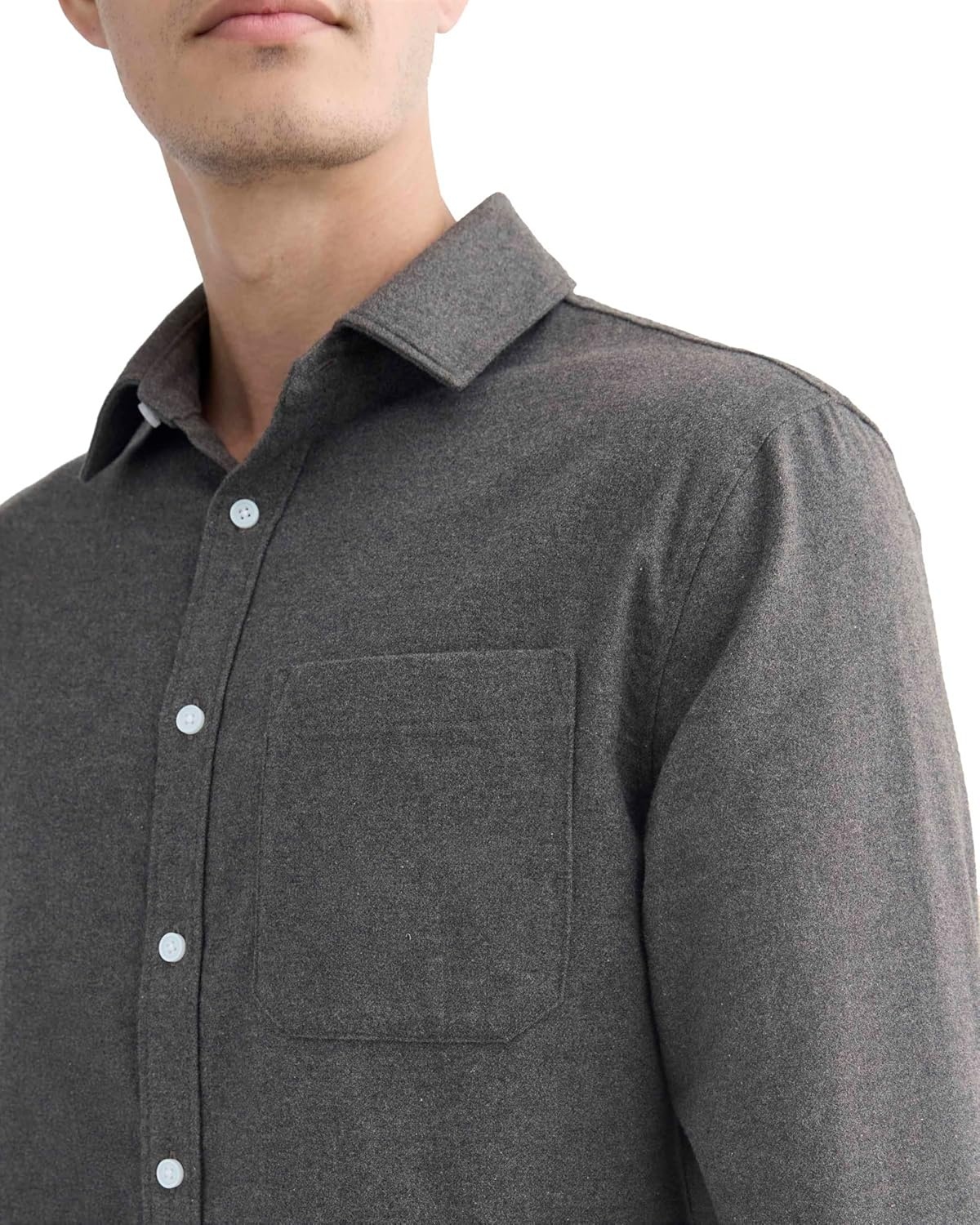 image:imageEverlane Mens Everlane Brushed Flannel ShirtHeathered Graphite