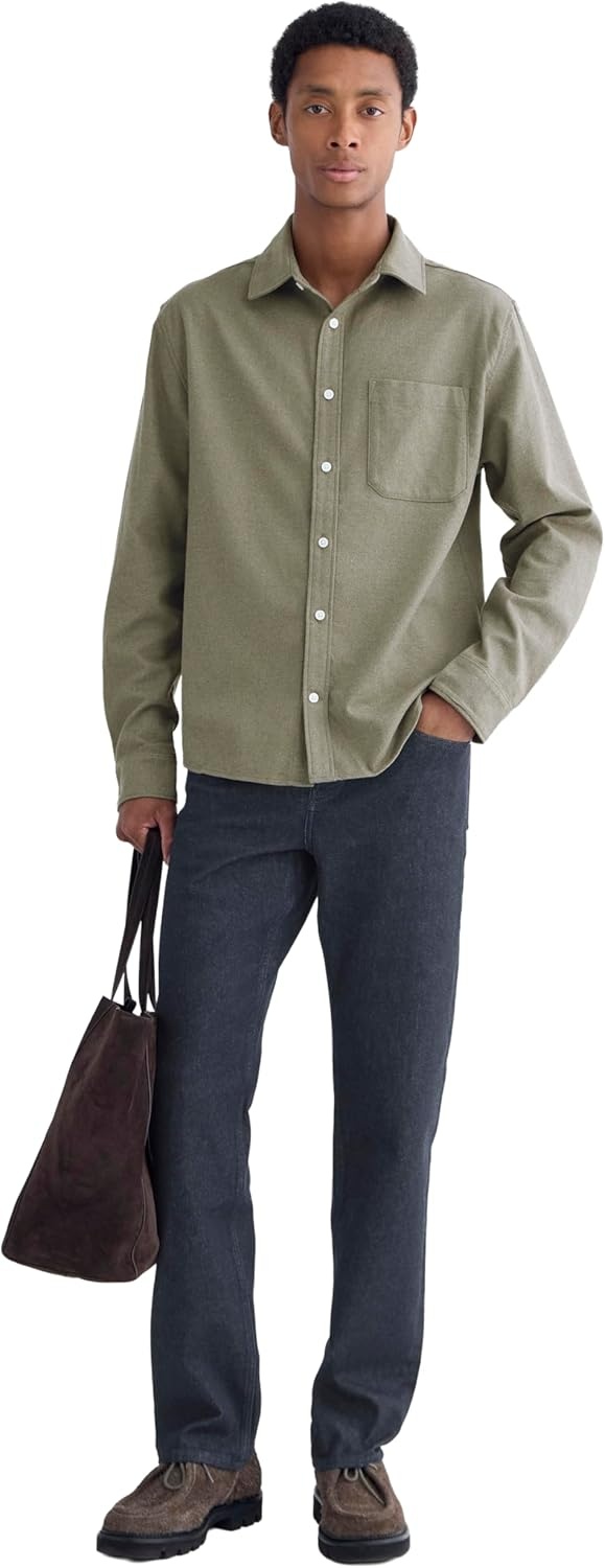 image:imageEverlane Mens Everlane Brushed Flannel ShirtHeathered Thyme