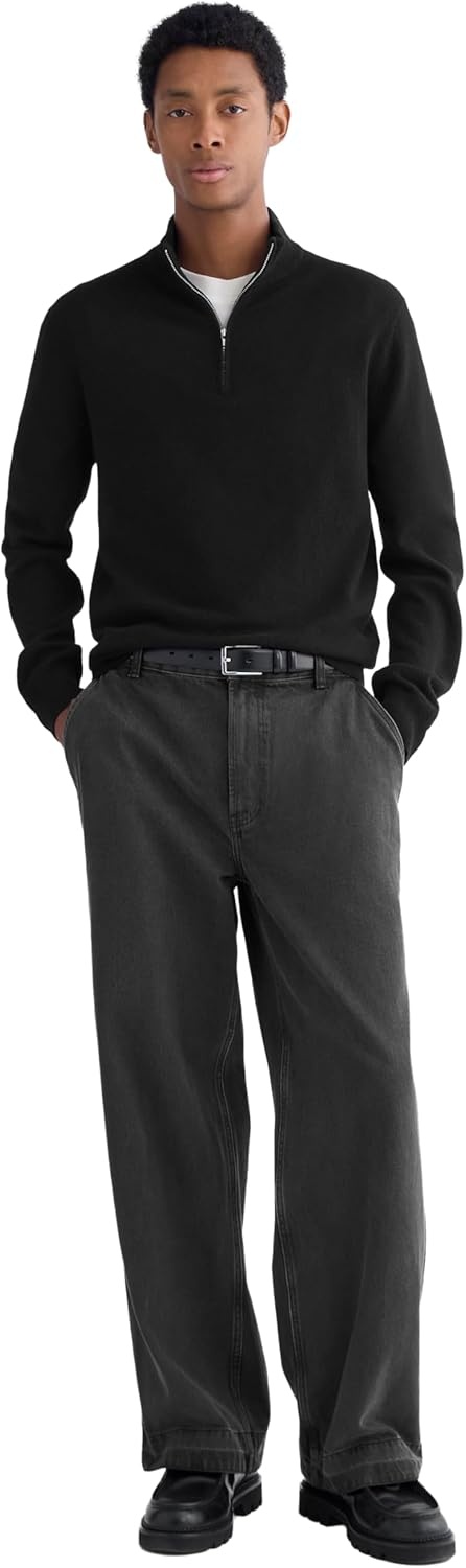image:imageEverlane Mens Everlane Cashmere Quarter Zip SweaterBlack