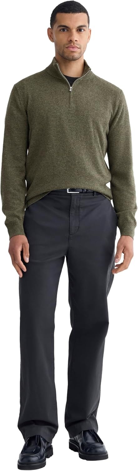 image:imageEverlane Mens Everlane Cashmere Quarter Zip SweaterHeathered Army Green