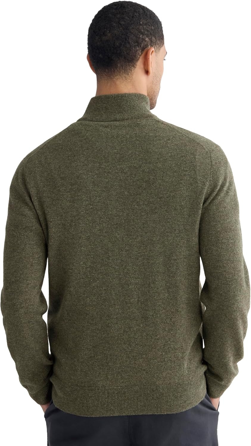 image:imageEverlane Mens Everlane Cashmere Quarter Zip SweaterHeathered Army Green