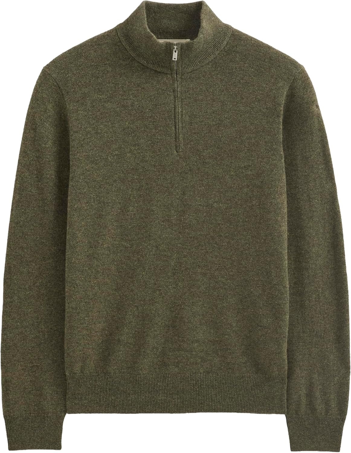 image:imageEverlane Mens Everlane Cashmere Quarter Zip SweaterHeathered Army Green