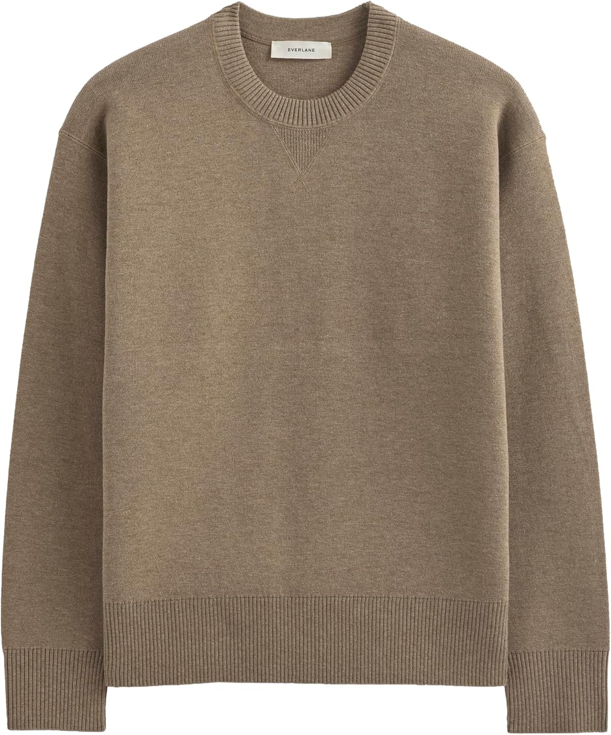 image:imageEverlane Mens Everlane Luxe Merino DoubleKnit SweaterTaupe Melange