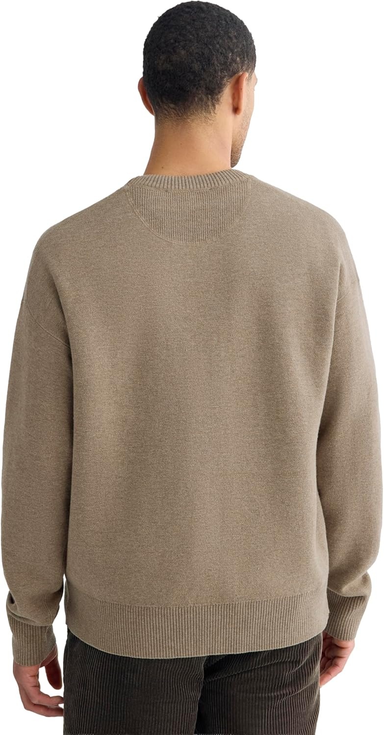 image:imageEverlane Mens Everlane Luxe Merino DoubleKnit SweaterTaupe Melange
