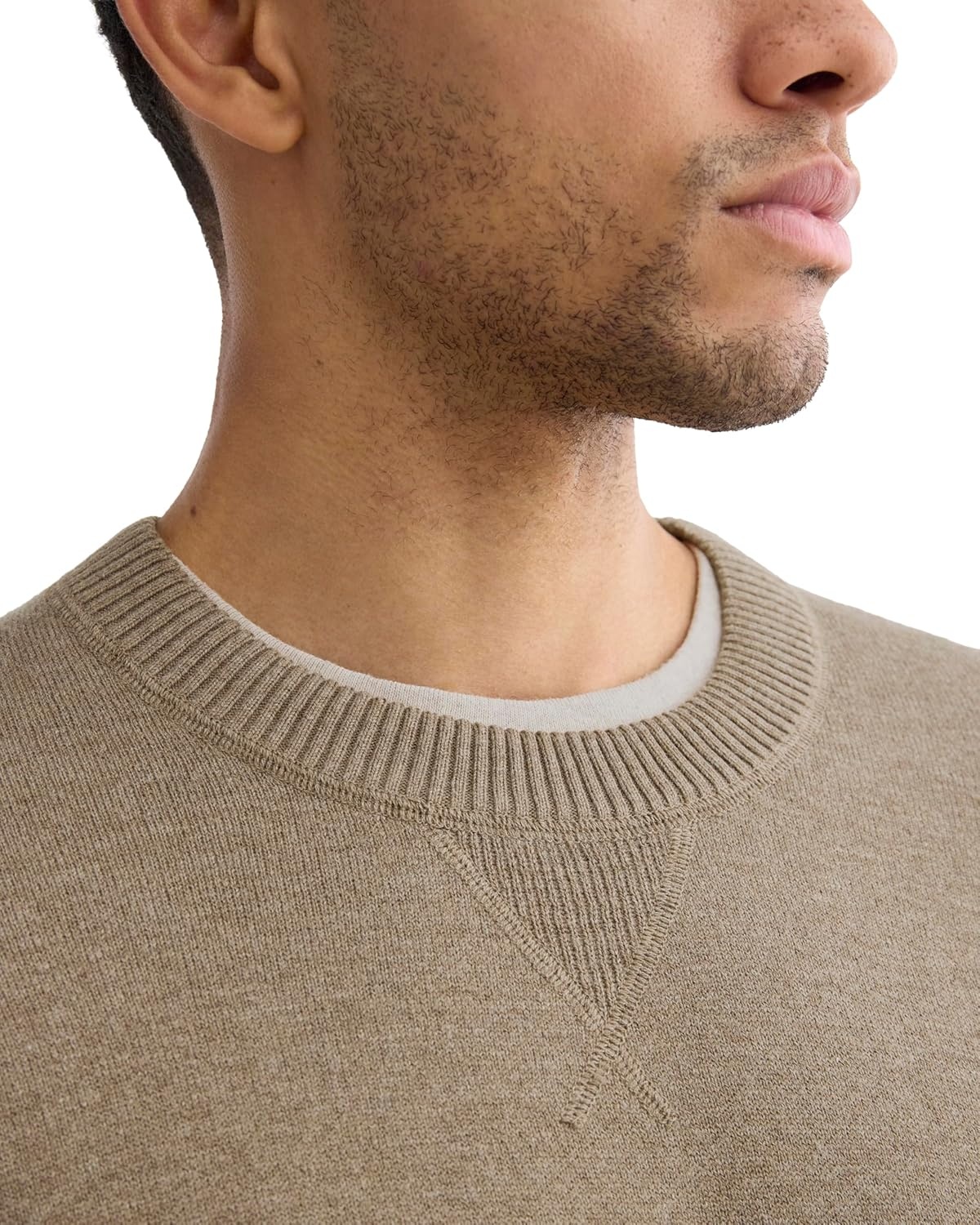 image:imageEverlane Mens Everlane Luxe Merino DoubleKnit SweaterTaupe Melange