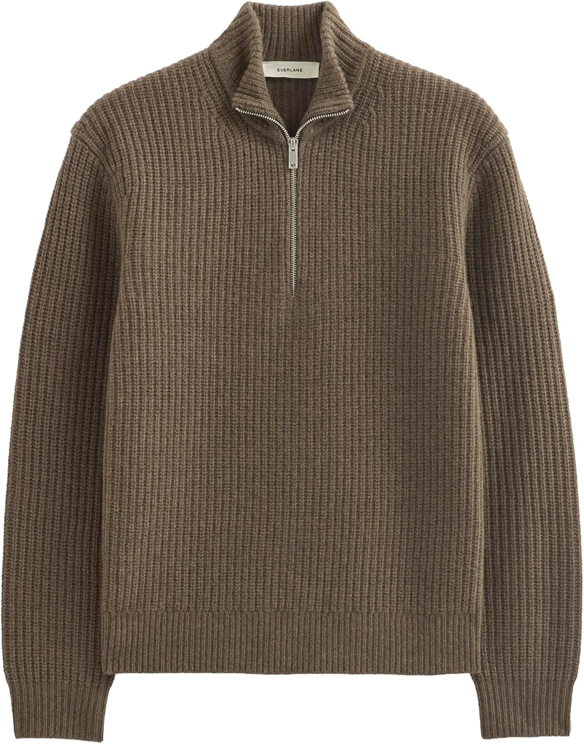 image:imageEverlane Mens Everlane The Felted Merino HalfZip SweaterHeather Chocolate Martini