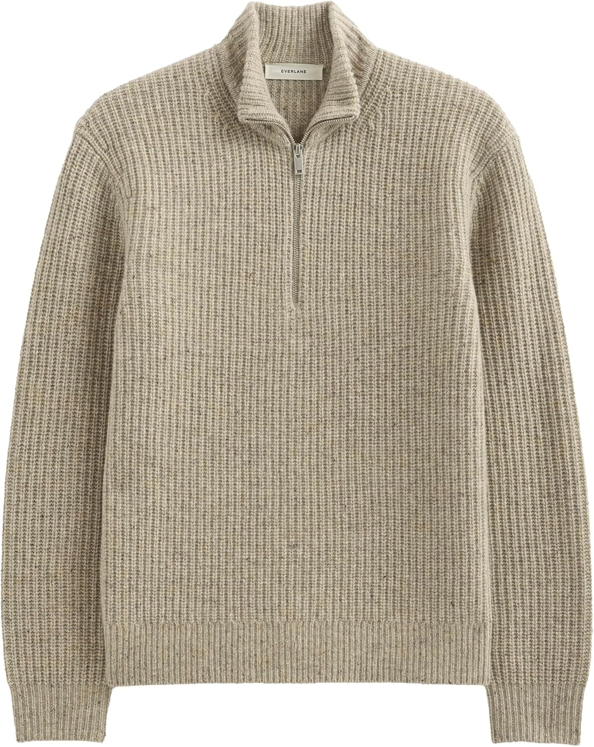 image:imageEverlane Mens Everlane The Felted Merino HalfZip SweaterHeather Gravel Donegal