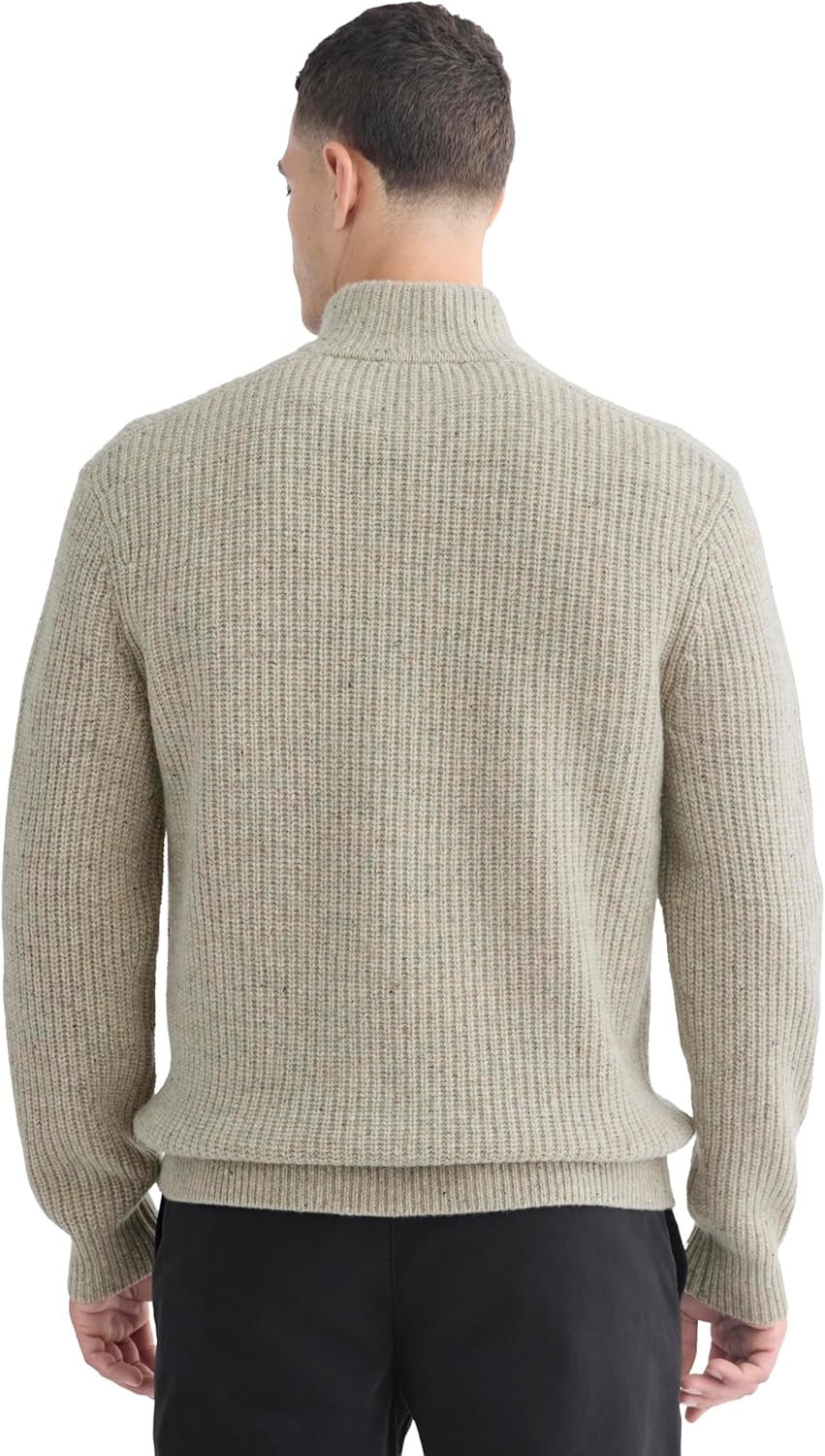 image:imageEverlane Mens Everlane The Felted Merino HalfZip SweaterHeather Gravel Donegal
