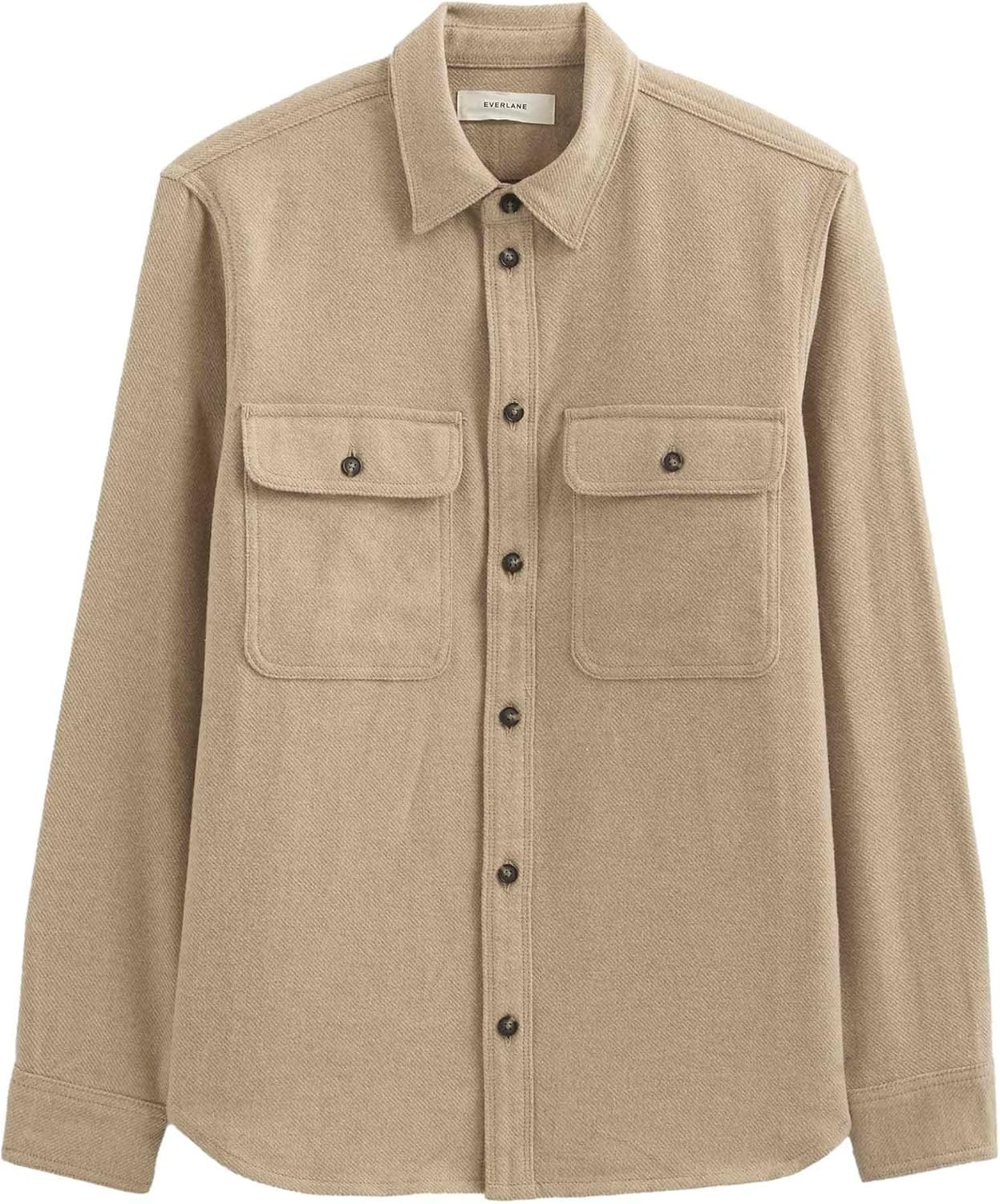 image:imageEverlane Mens Everlane The Heavyweight Overshirt UniformDark Heathered Camel