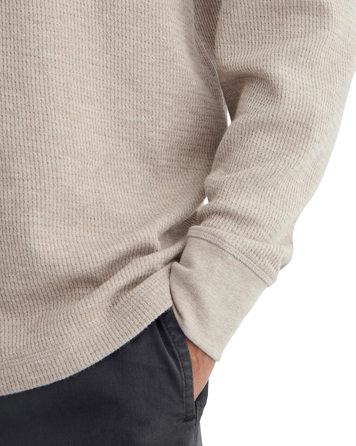 image:imageEverlane Mens Everlane Thermal Crew in Cozy WaffleHeathered Oatmeal