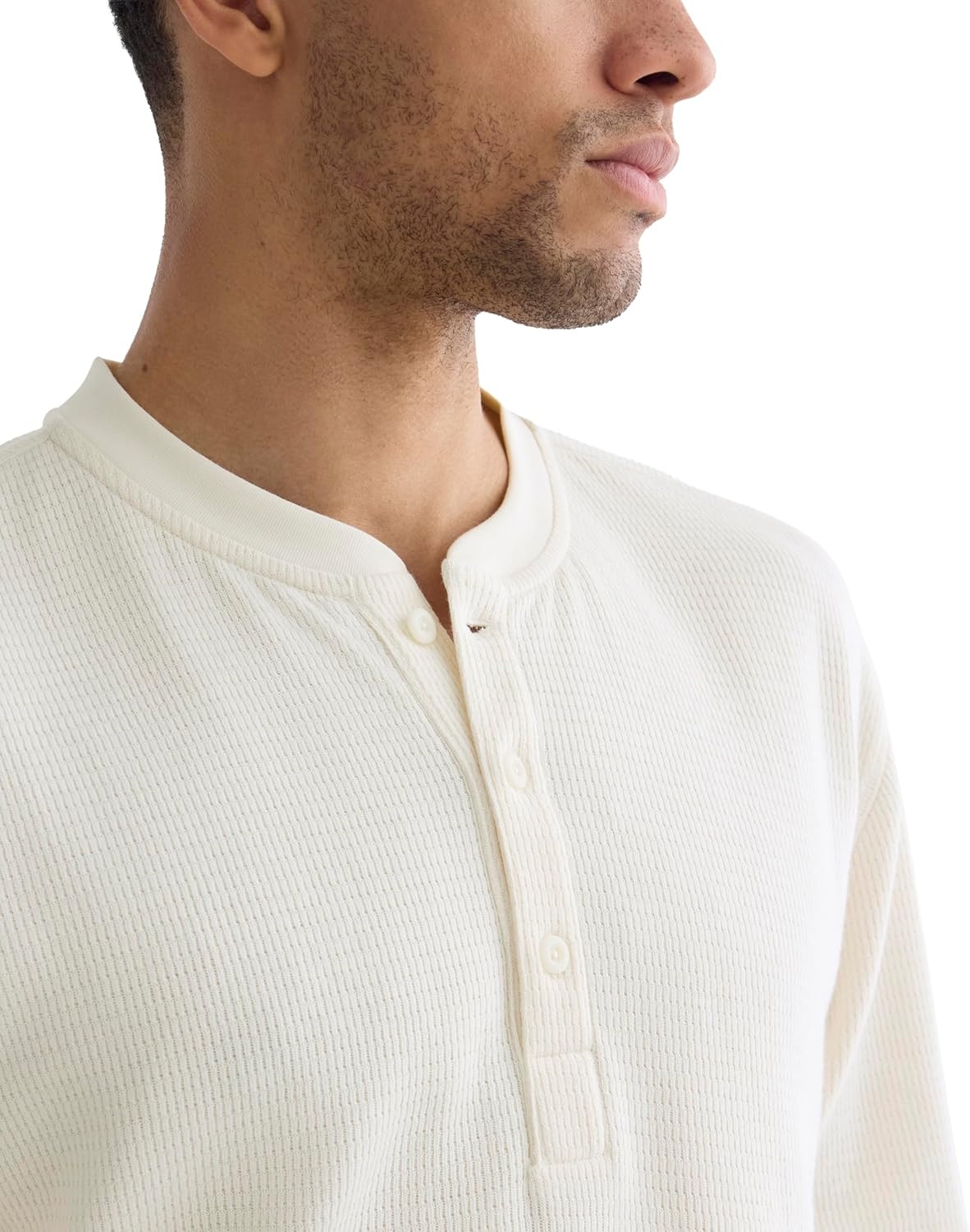 image:imageEverlane Mens Everlane Thermal Henley in Cozy WaffleBone