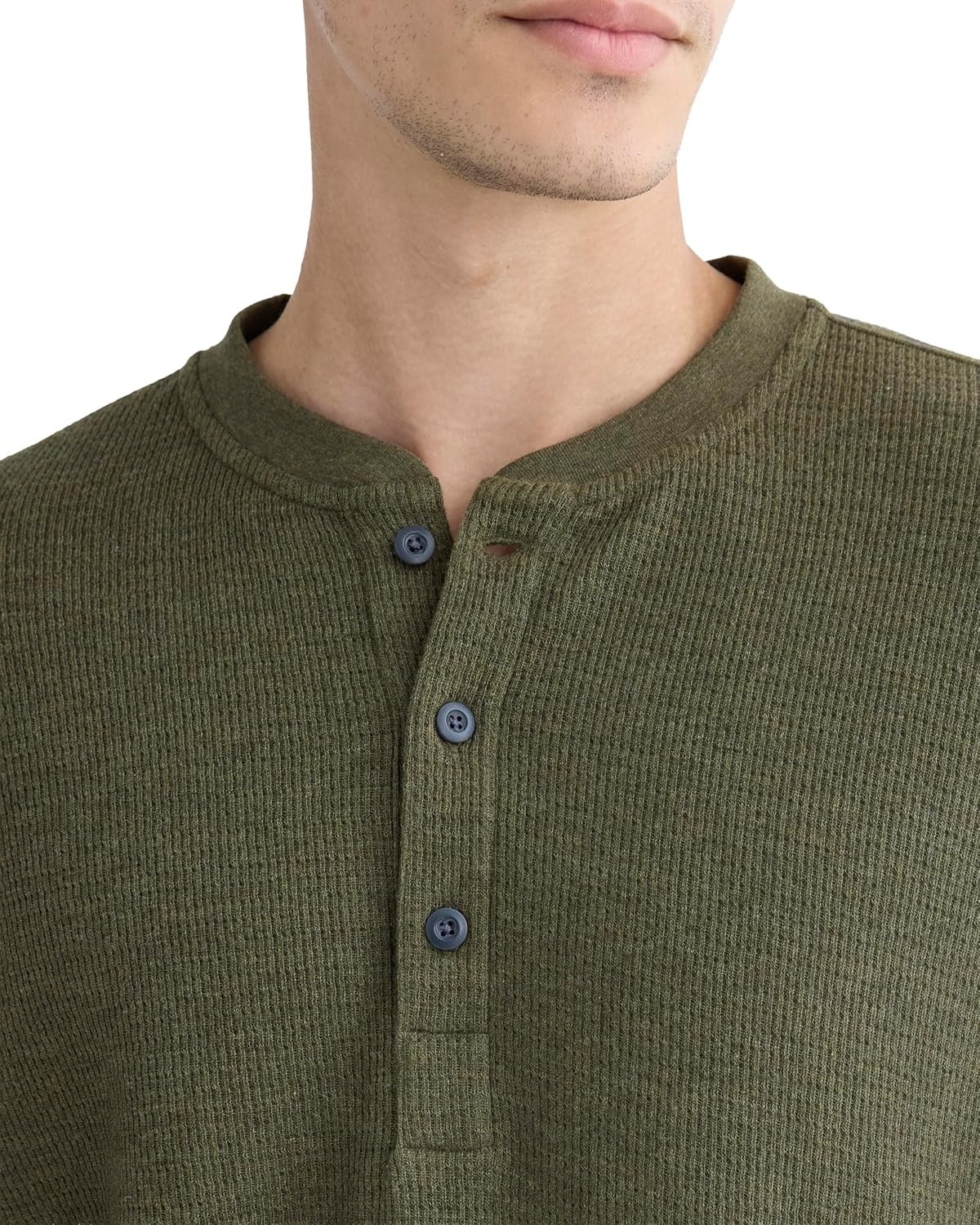 image:imageEverlane Mens Everlane Thermal Henley in Cozy WaffleHeather Beech