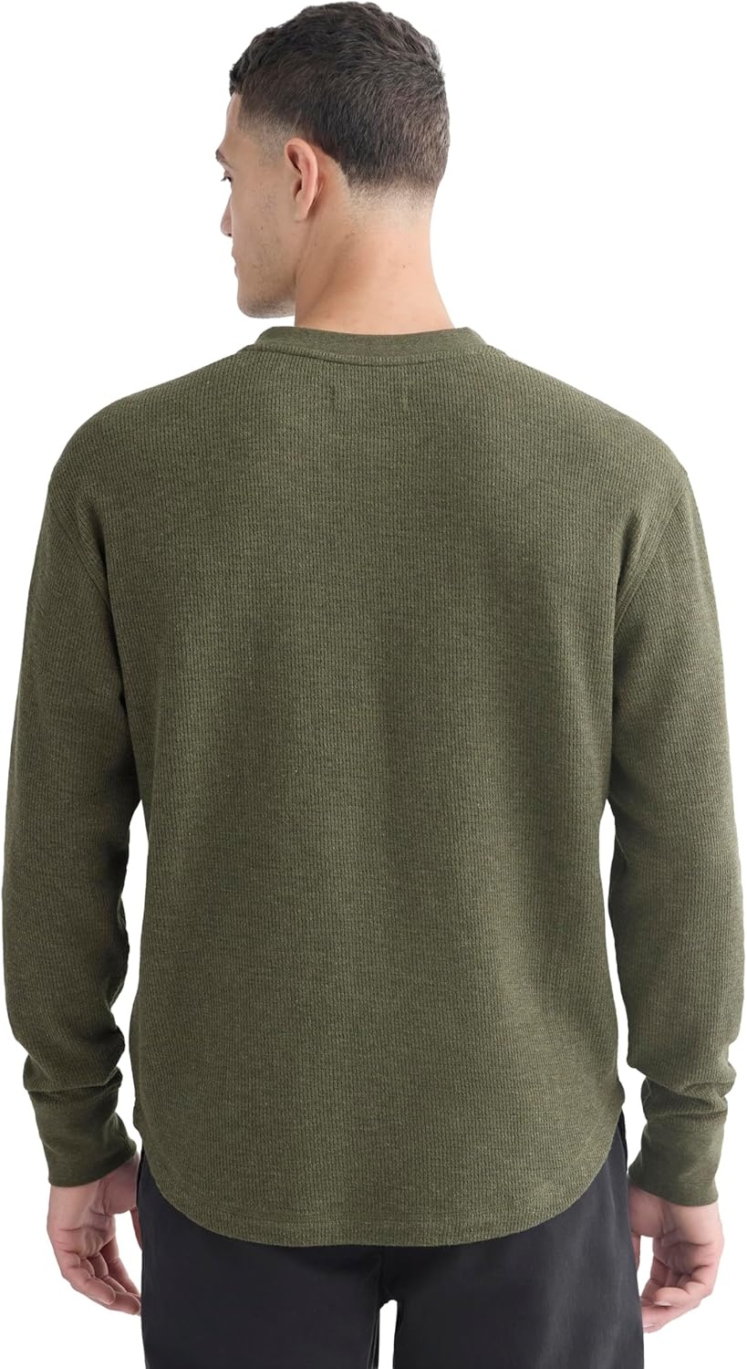 image:imageEverlane Mens Everlane Thermal Henley in Cozy WaffleHeather Beech
