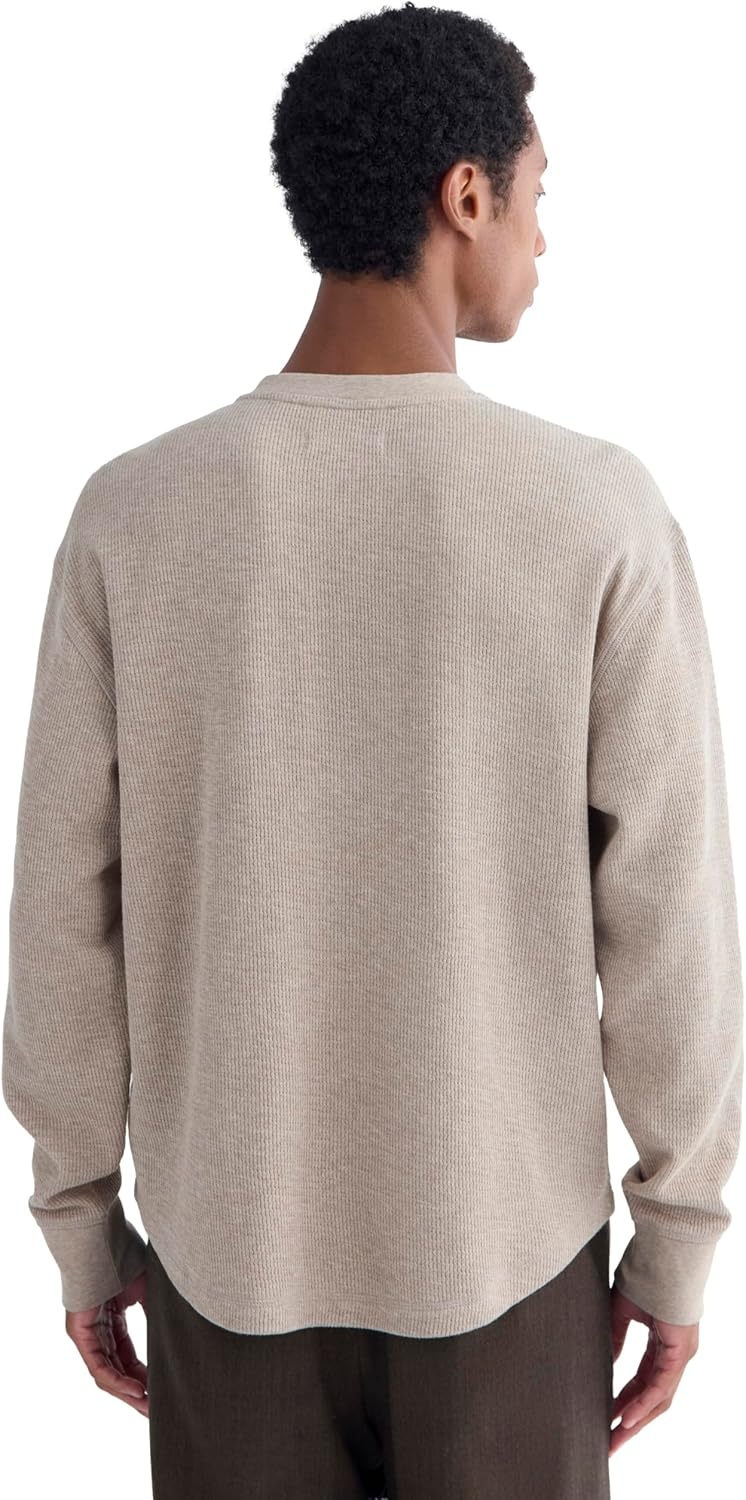 image:imageEverlane Mens Everlane Thermal Henley in Cozy WaffleHeathered Oatmeal