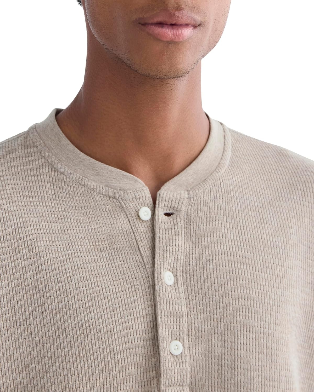 image:imageEverlane Mens Everlane Thermal Henley in Cozy WaffleHeathered Oatmeal