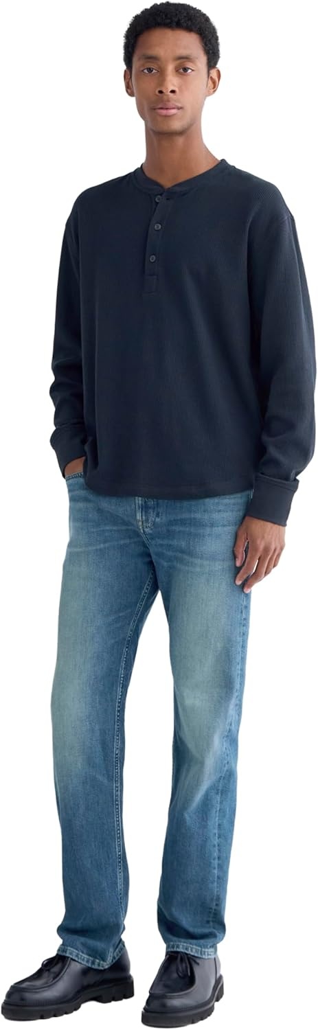 image:imageEverlane Mens Everlane Thermal Henley in Cozy WaffleNavy