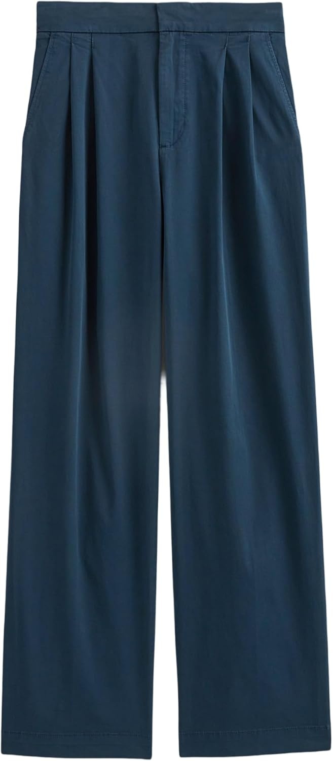 image:imageEverlane Mens PullOn Easy Trouser GOTS Organic Cotton Stretch Pleated RelaxedFit Dress PantMidnight Navy