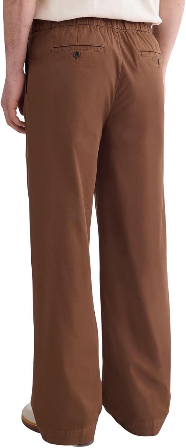 image:imageEverlane Mens PullOn Easy Trouser GOTS Organic Cotton Stretch Pleated RelaxedFit Dress PantToffee