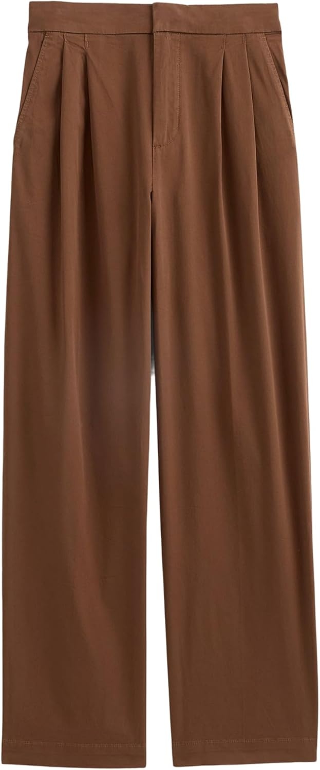 image:imageEverlane Mens PullOn Easy Trouser GOTS Organic Cotton Stretch Pleated RelaxedFit Dress PantToffee