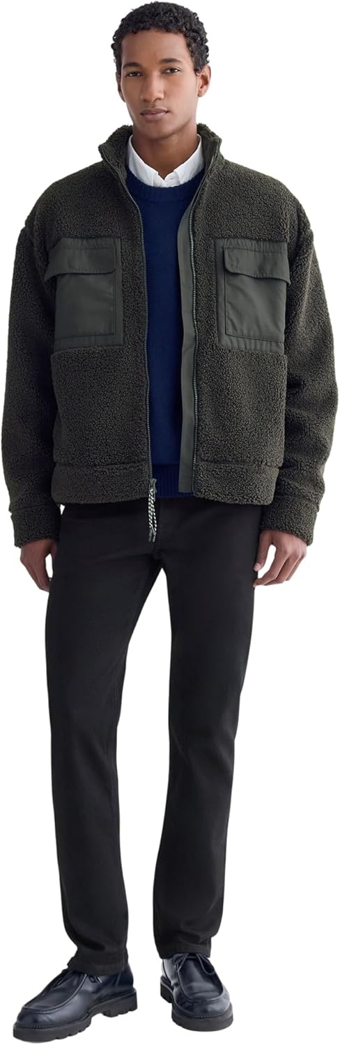 image:imageEverlane Mens ReTrack Fleece ZipUp GRS Recycled Polyester Bonded Fleece Oversized Zip JacketBlack