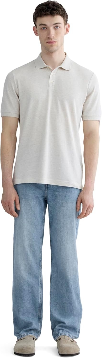 image:imageEverlane Mens The Pique PoloHeathered Oat