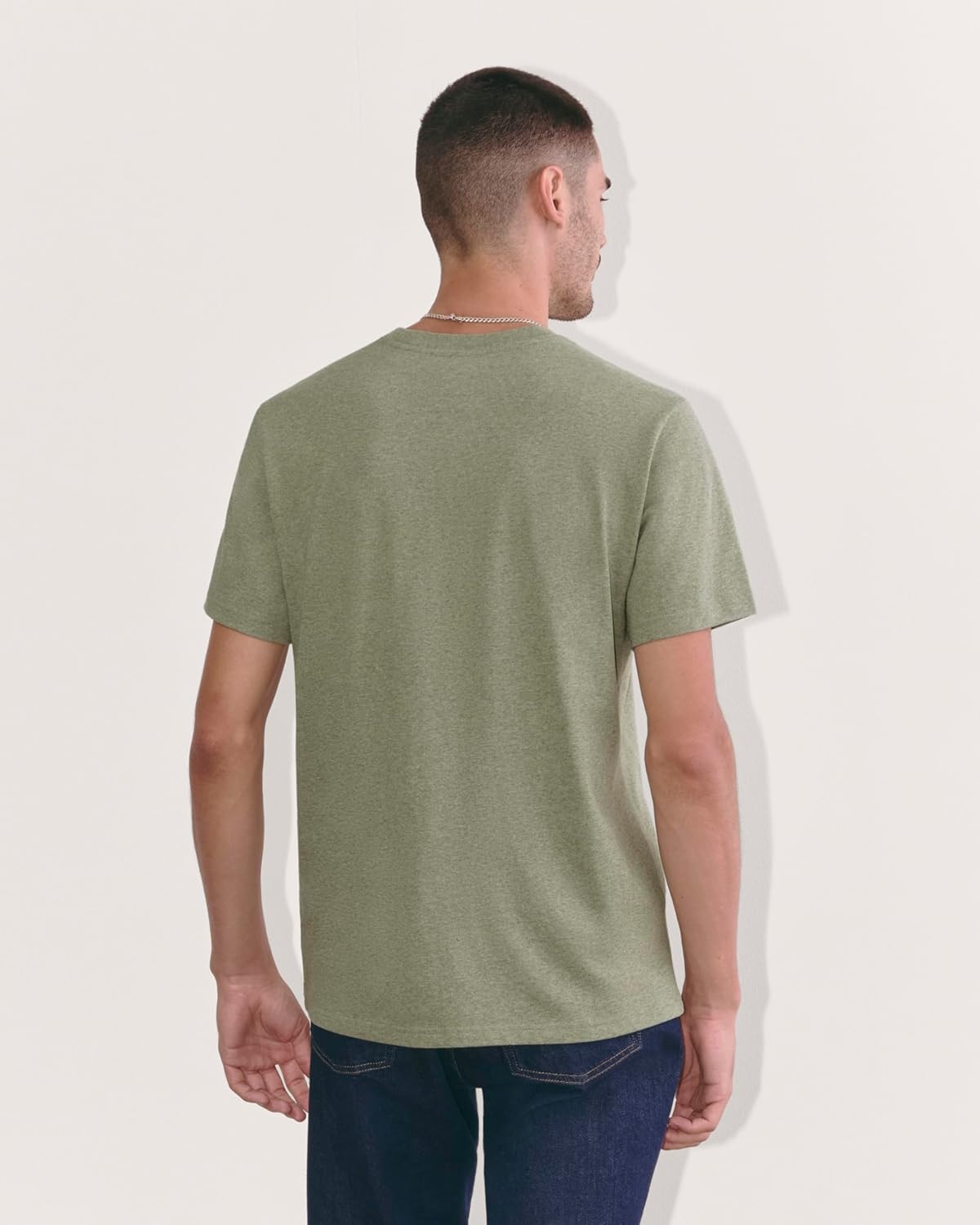 image:imageEverlane Mens The PremiumWeight Crew UniformHeather Sage Green
