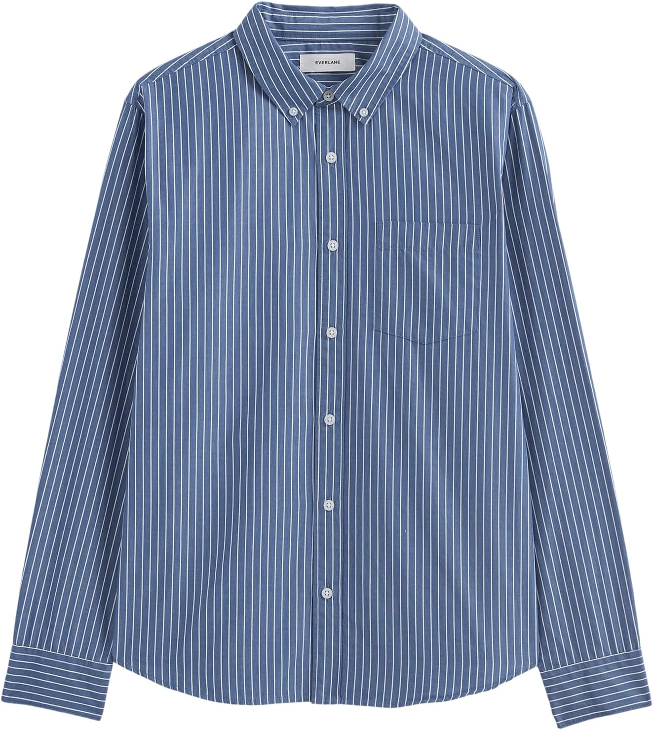 image:imageEverlane Mens Washed Poplin Shirt Organic Cotton PreShrunk Standard Fit ButtonDown ShirtMazarine Blue Optic White
