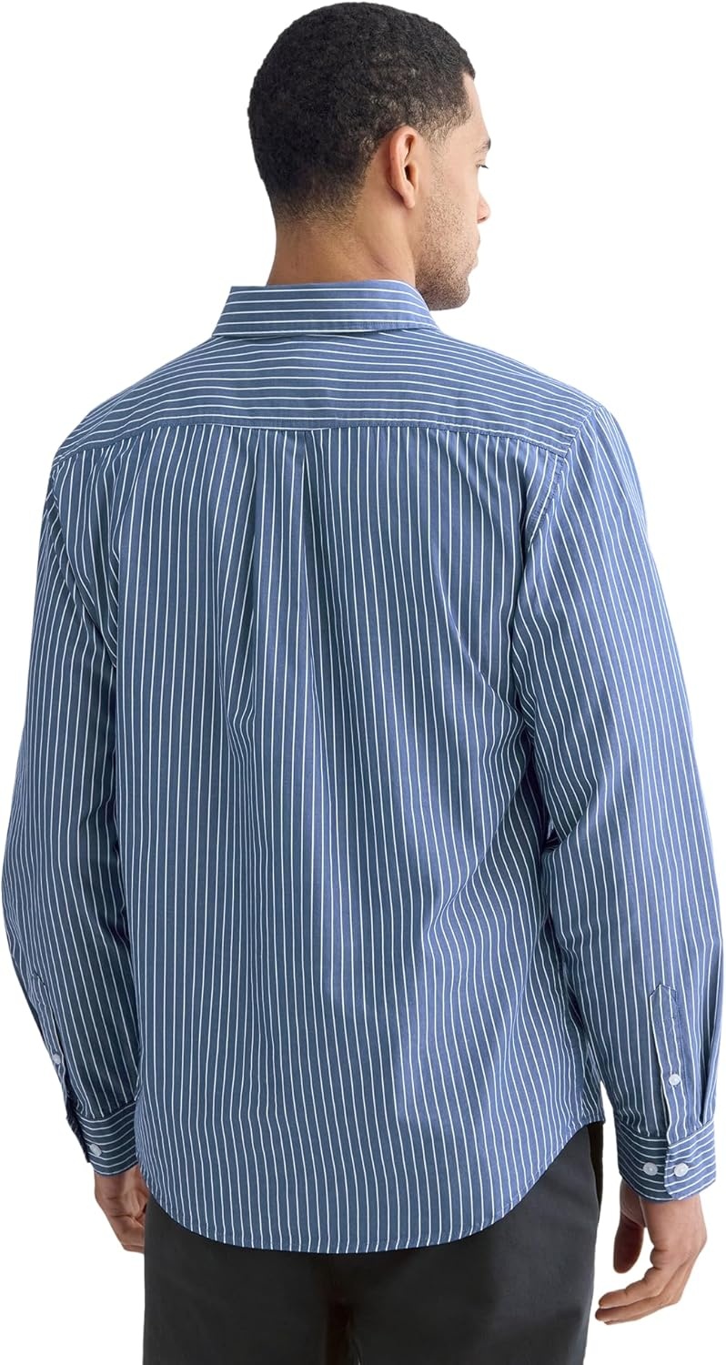 image:imageEverlane Mens Washed Poplin Shirt Organic Cotton PreShrunk Standard Fit ButtonDown ShirtMazarine Blue Optic White