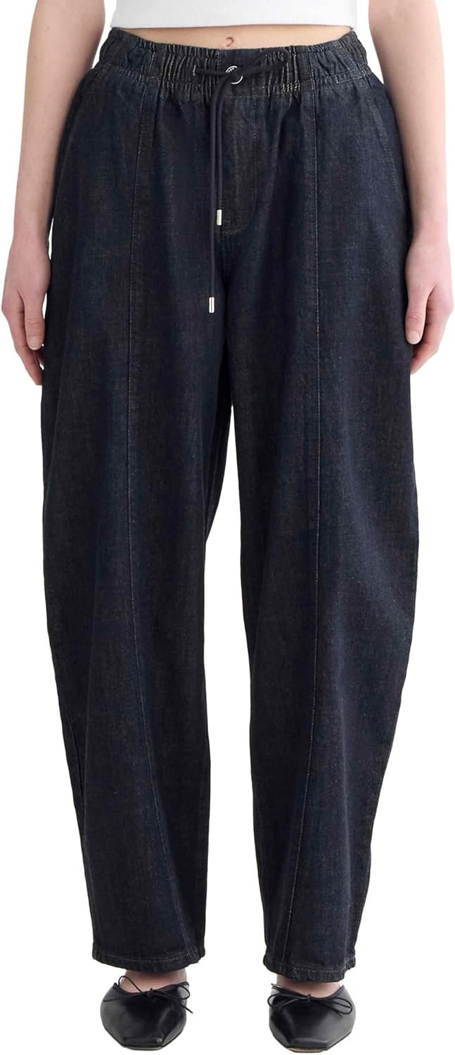 image:imageEverlane Womens Everlane The Drawstring Baggy JeanDark Indigo