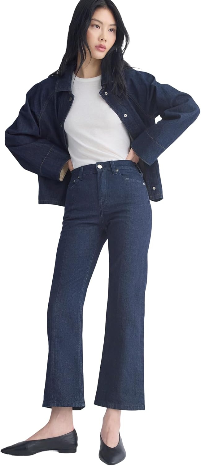 image:imageEverlane Womens HighRise Kick Flare JeanTungsten Rinse