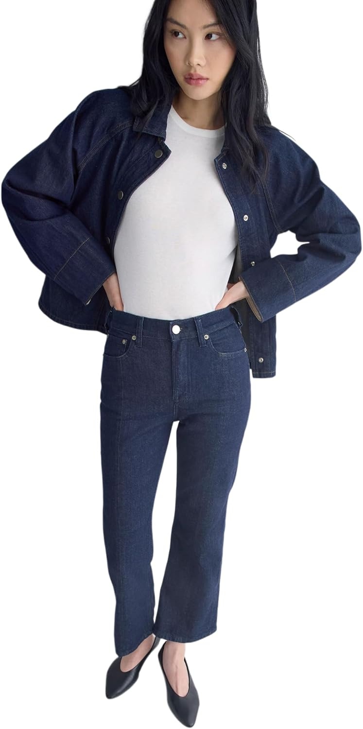 image:imageEverlane Womens HighRise Kick Flare JeanTungsten Rinse
