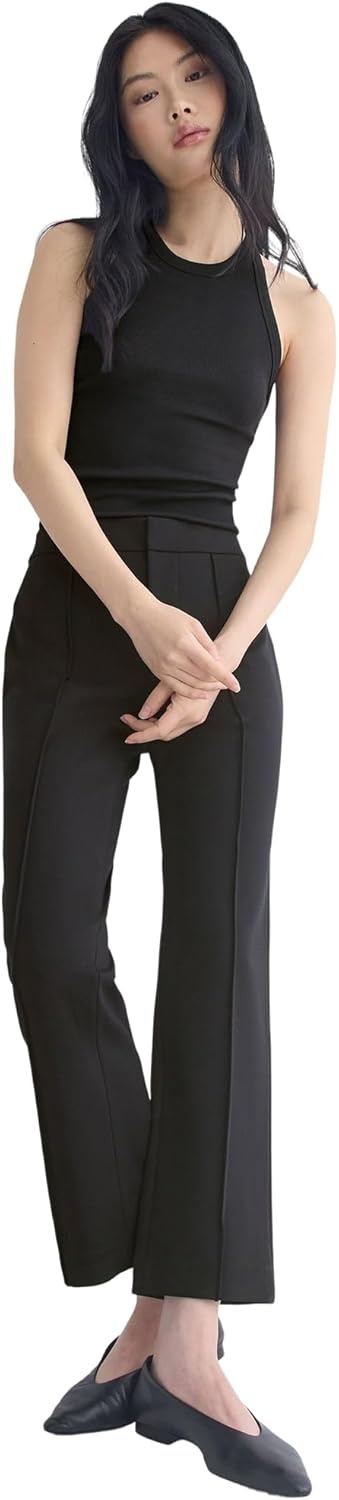 image:imageEverlane Womens Slim Trouser in Ponte Pintuck Tailored Dress Pant Viscose BlendBlack