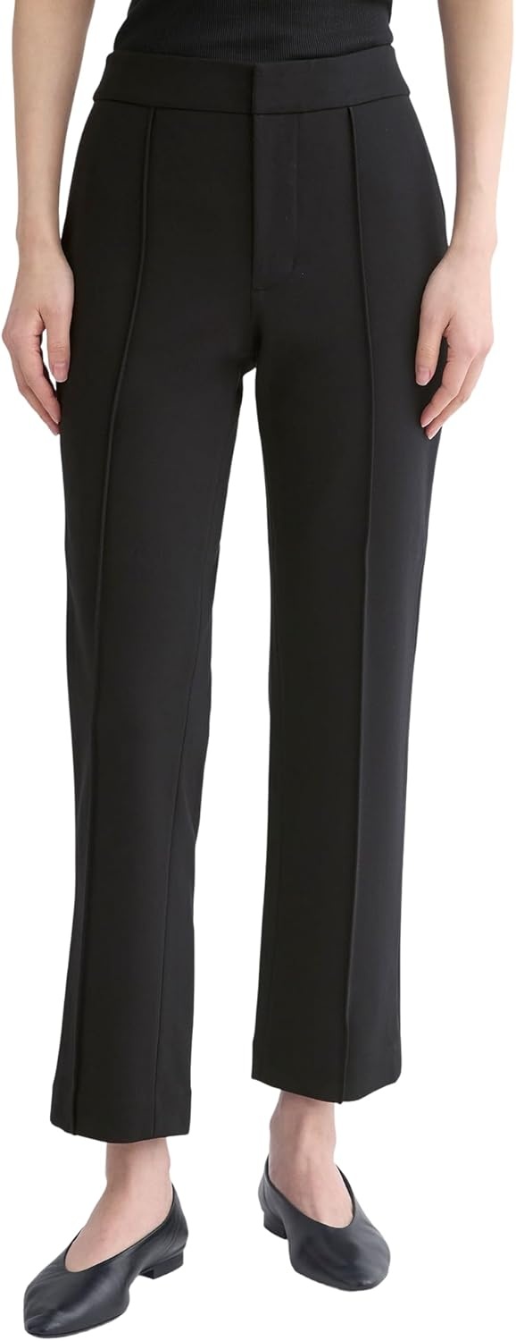 image:imageEverlane Womens Slim Trouser in Ponte Pintuck Tailored Dress Pant Viscose BlendBlack
