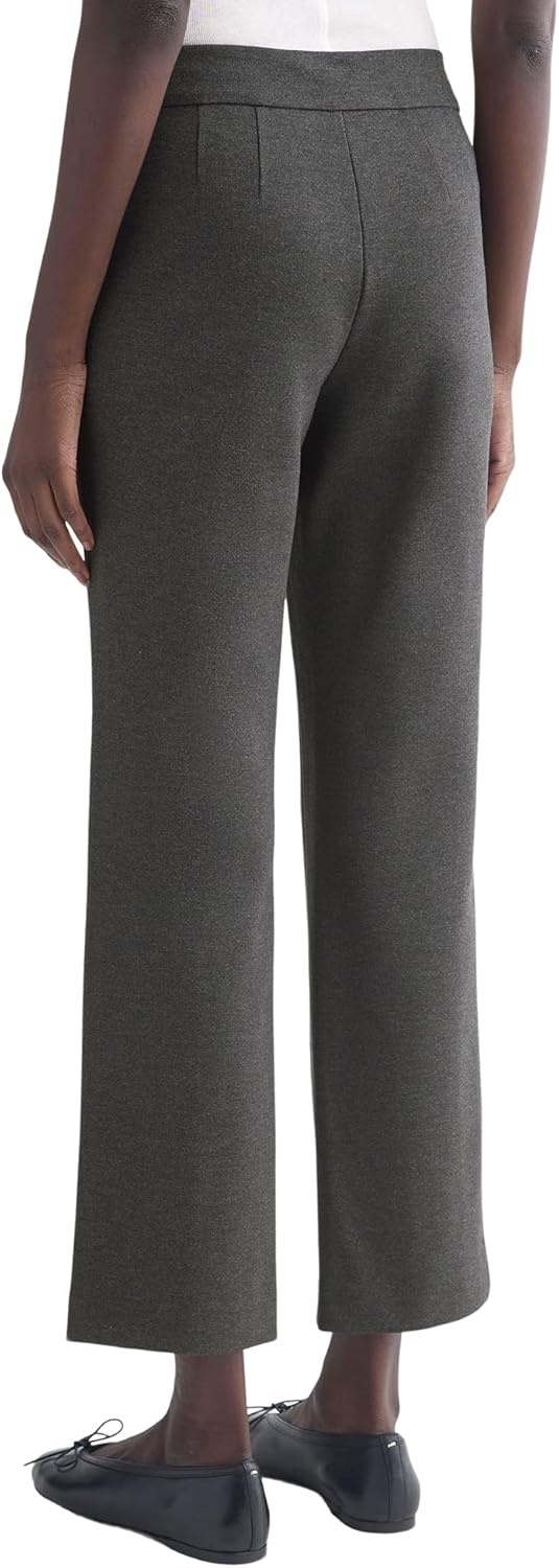 image:imageEverlane Womens Slim Trouser in Ponte Pintuck Tailored Dress Pant Viscose BlendHeathered Soot