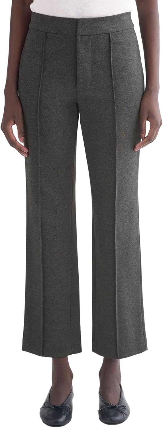 image:imageEverlane Womens Slim Trouser in Ponte Pintuck Tailored Dress Pant Viscose BlendHeathered Soot