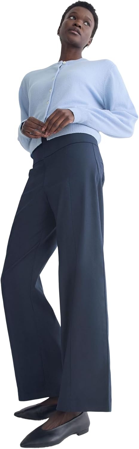 image:imageEverlane Womens Tailored Drape Seam Pant Ankle Length Organic Cotton Modal BlendNavy