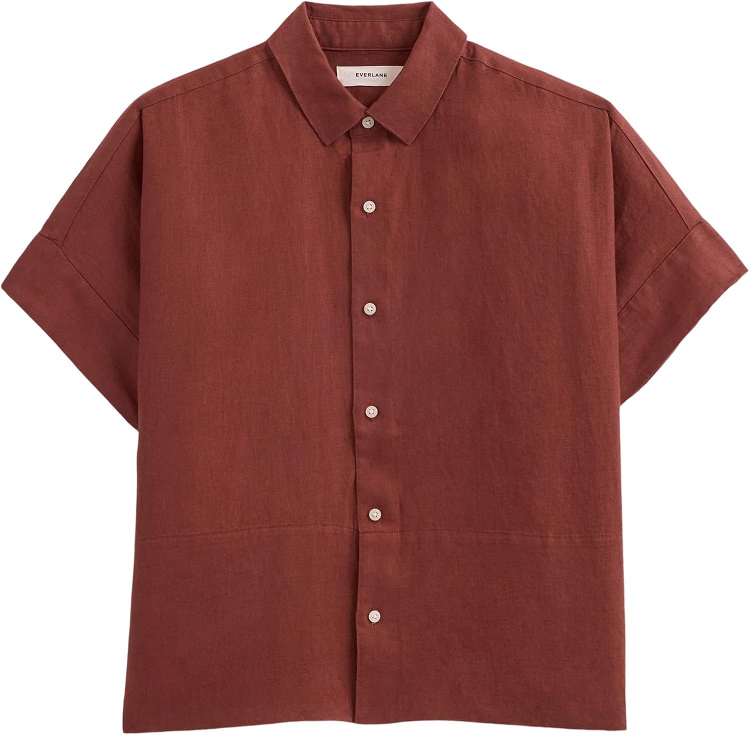 image:imageEverlane Womens The Boxy Linen Shirt Oversized ButtonDown in Masters of Flax Certified European LinenHenna Red