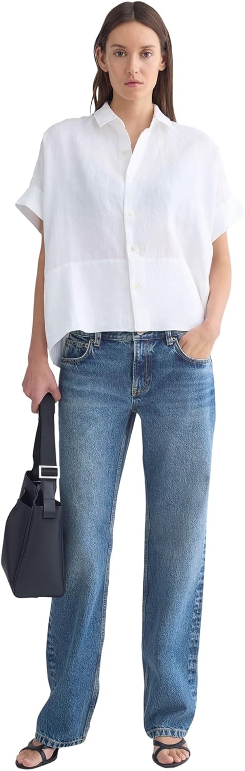 image:imageEverlane Womens The Boxy Linen Shirt Oversized ButtonDown in Masters of Flax Certified European LinenWhite