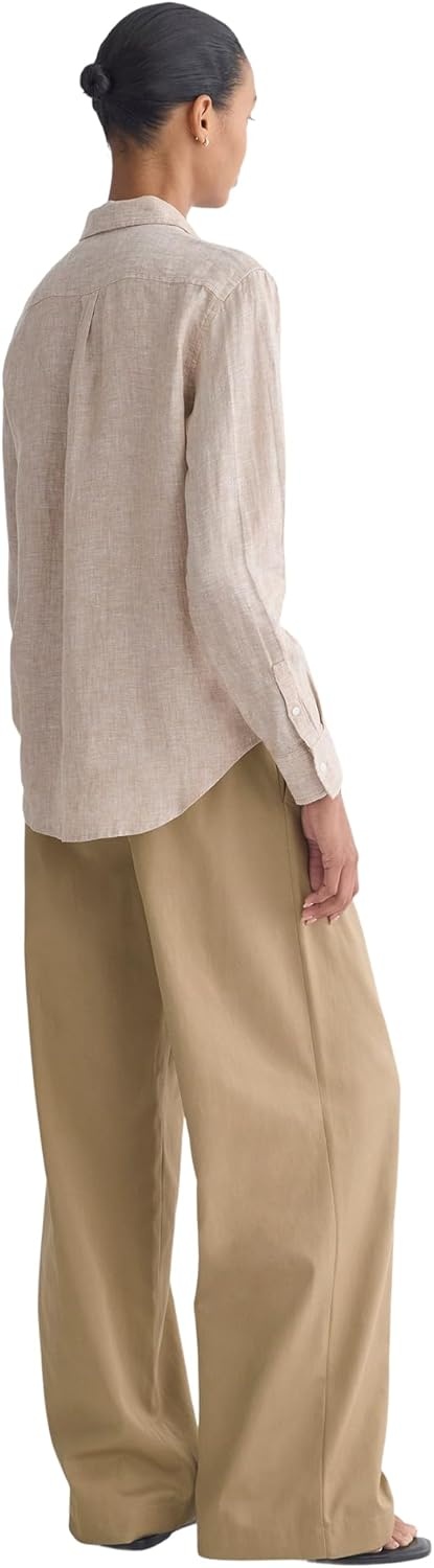 image:imageEverlane Womens The MustHave Linen Shirt Relaxed Fit ButtonDown in Certified European Flax LinenCornstalk Chambray