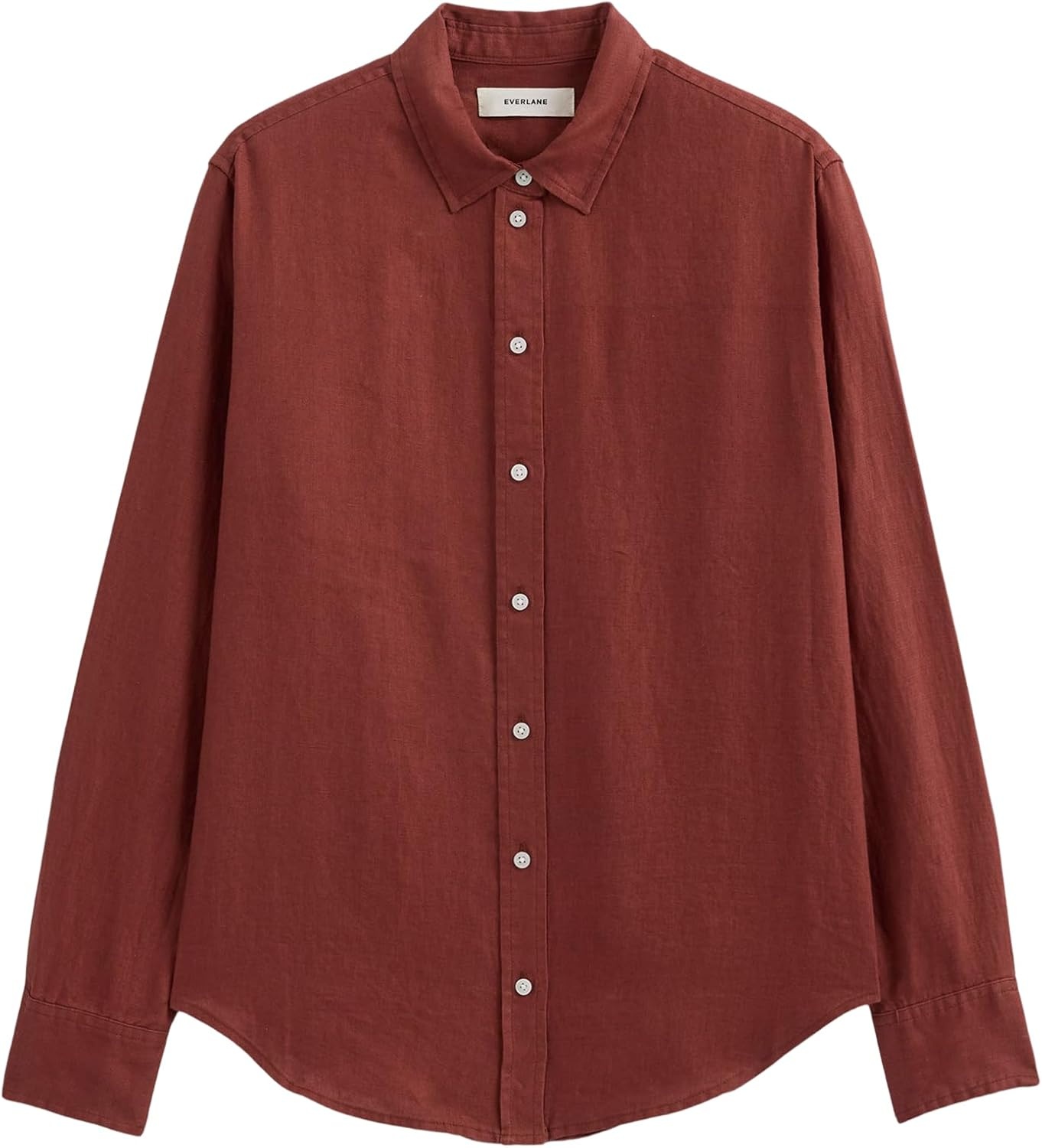 image:imageEverlane Womens The MustHave Linen Shirt Relaxed Fit ButtonDown in Certified European Flax LinenHenna Red