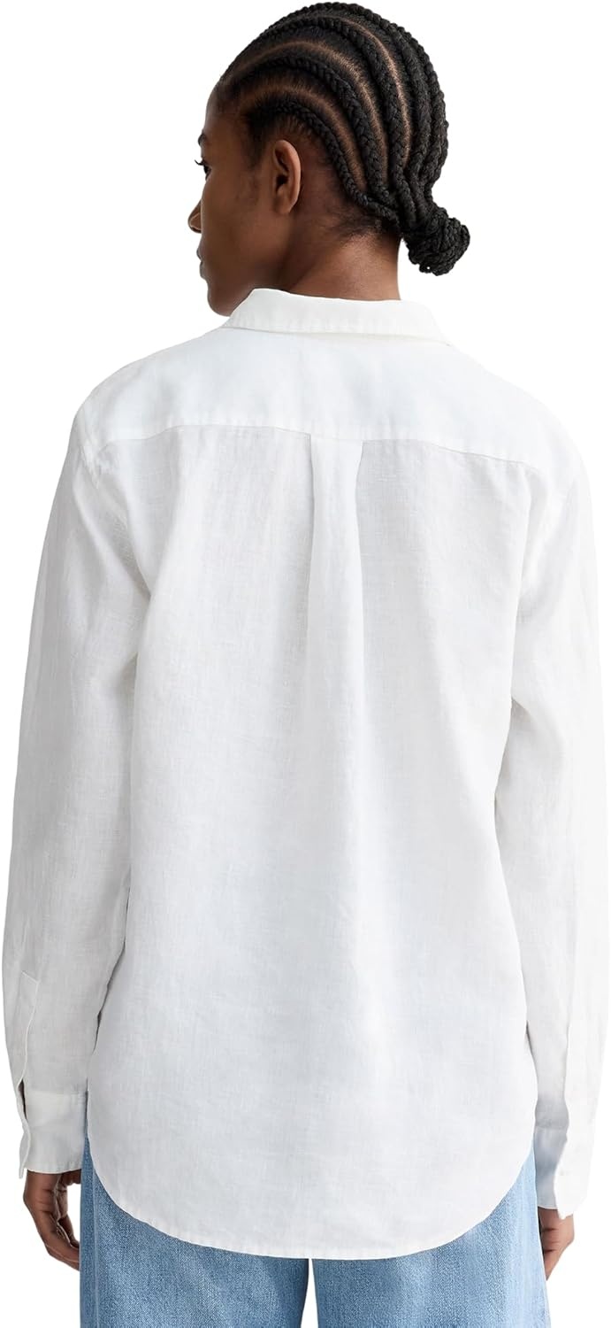image:imageEverlane Womens The MustHave Linen Shirt Relaxed Fit ButtonDown in Certified European Flax LinenWhite
