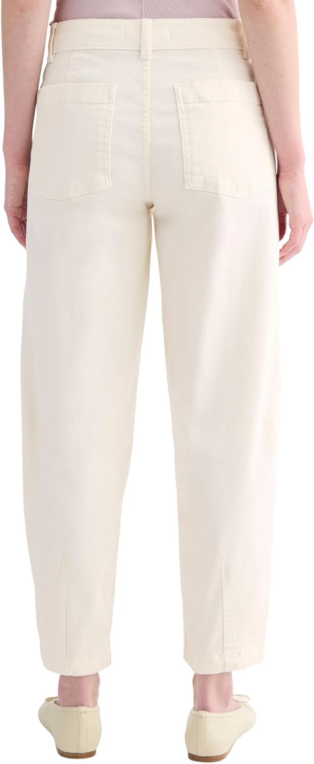 image:imageEverlane Womens Twisted Seam Barrel Pant Organic Cotton Stretch Barrel Leg TrouserBone