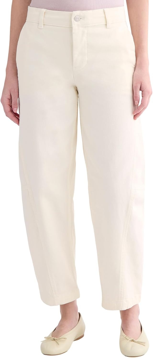 image:imageEverlane Womens Twisted Seam Barrel Pant Organic Cotton Stretch Barrel Leg TrouserBone