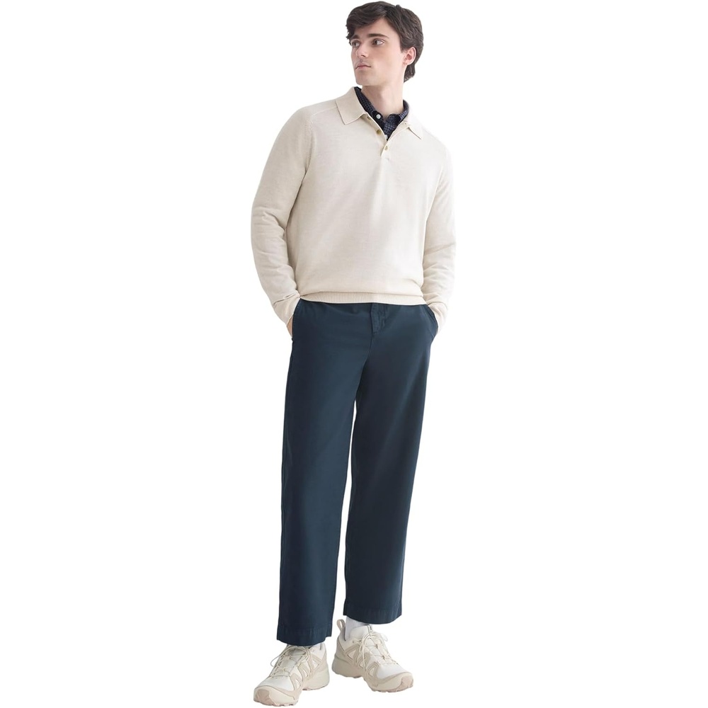 image:imageEverlane Mens Cropped Slub TrouserDeep Navy