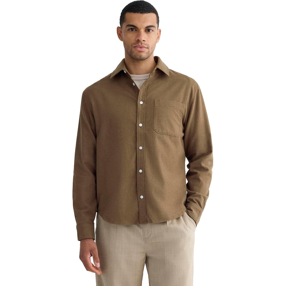 image:imageEverlane Mens Everlane Brushed Flannel ShirtHeathered Cocoa Brown