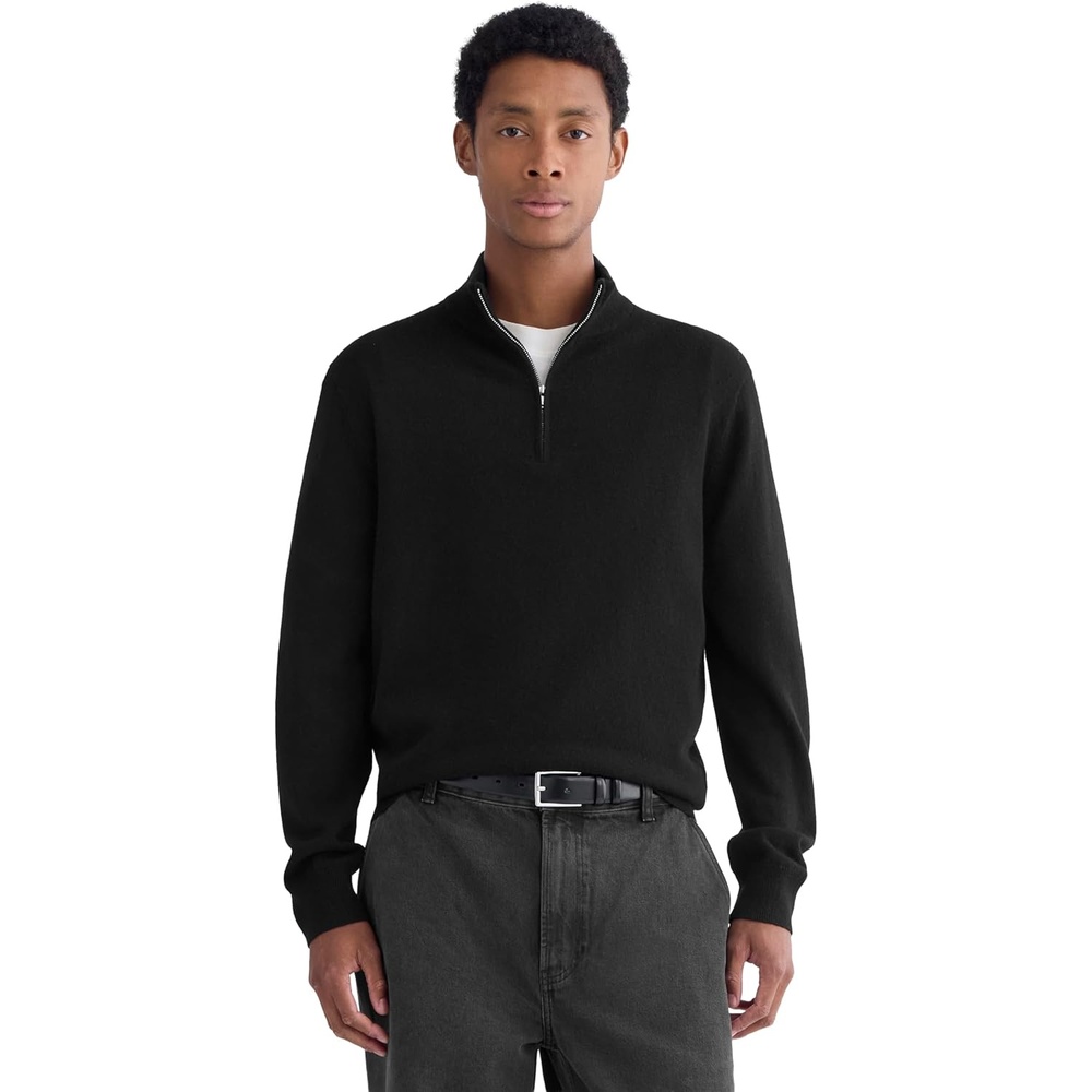 image:imageEverlane Mens Everlane Cashmere Quarter Zip SweaterBlack